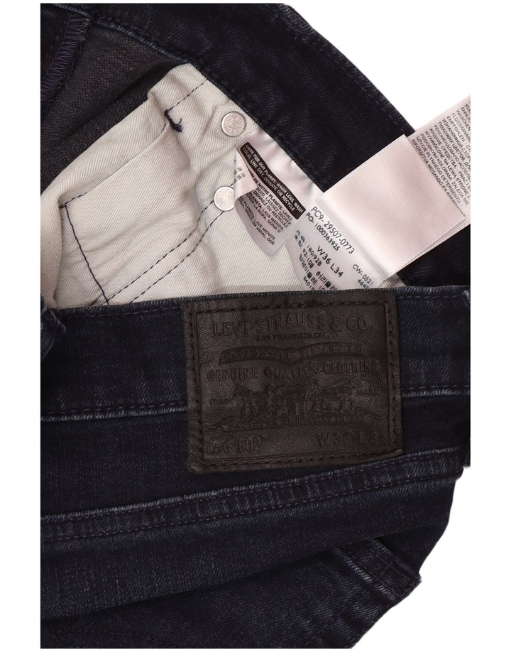 LEVI'S Herren 502 Tapered Jeans W36 L32 Marineblau Baumwolle