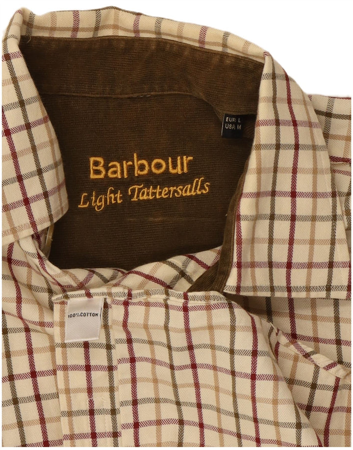 Barbour Herren-Flanellhemd, mittelbeige, karierte Baumwolle