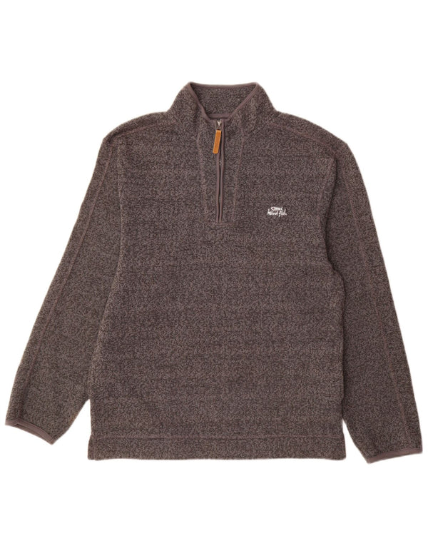 Weird Fish Herren-Sweatshirt mit Reißverschluss am Hals, mittelgraues Polyester