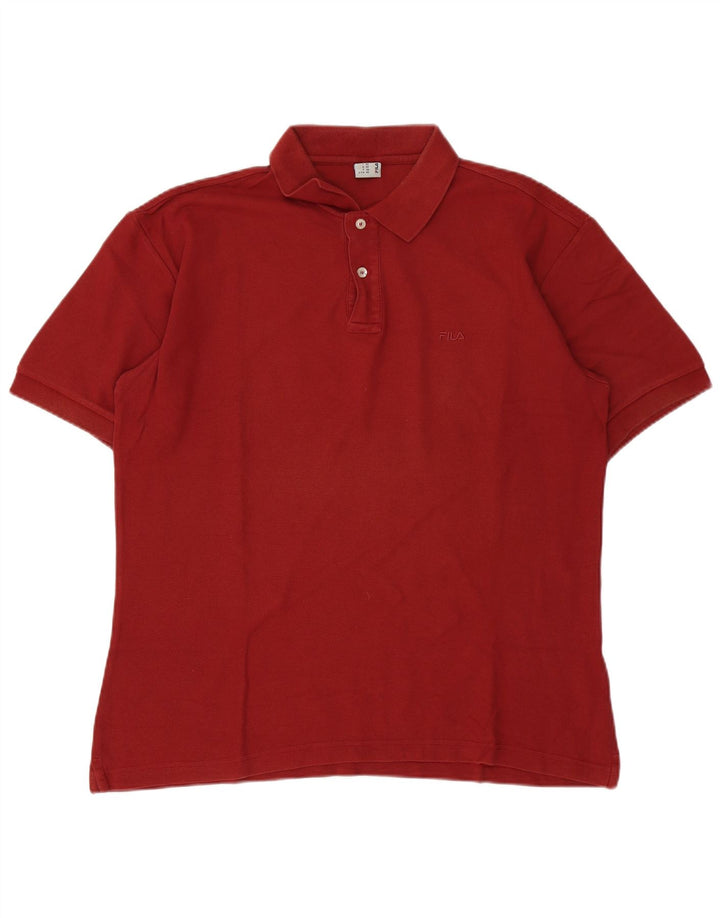 Fila Herren Poloshirt IT 52 Große Burgunderrote Baumwolle