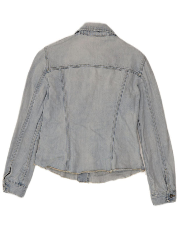 Calvin Klein Jeans Womens Denim Jacket UK 10 Small Blue Cotton