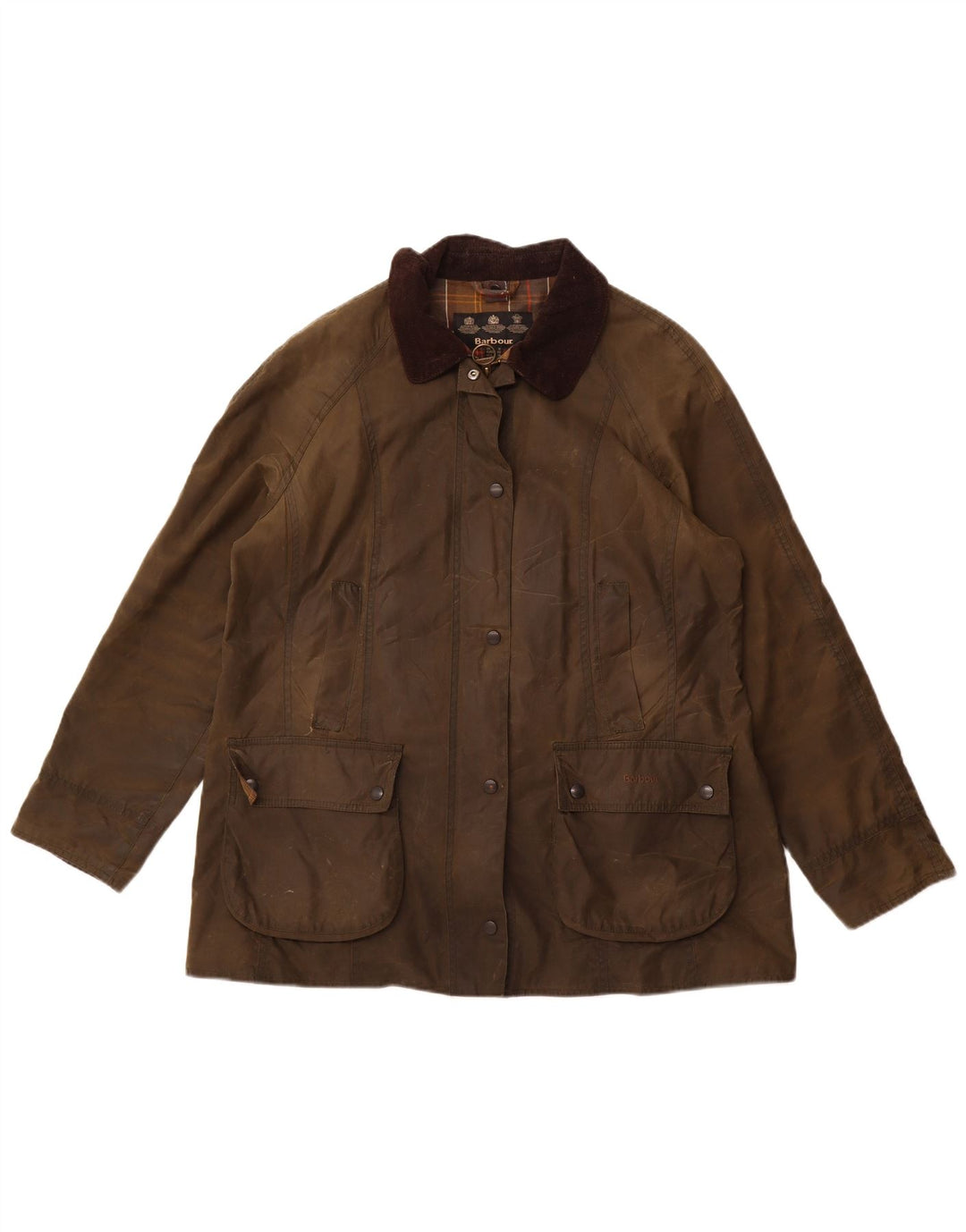 Barbour Damenjacke aus gewachster Baumwolle UK 18 XL Khaki Baumwolle