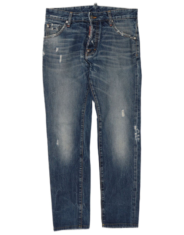 Dsquared Mens Distressed Slim Jeans IT 46 Small W32 L30 Blue Cotton