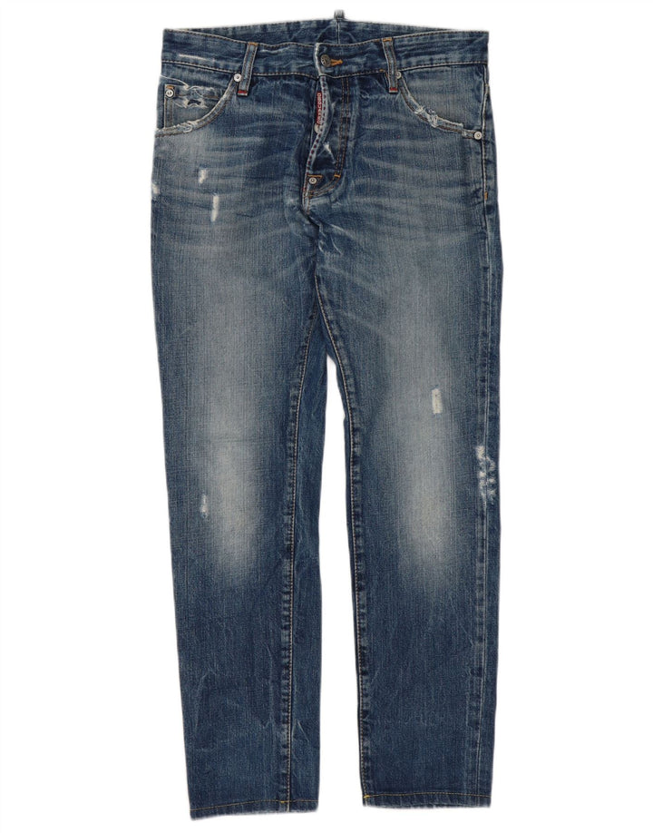 Dsquared Herren Distressed Slim Jeans IT 46 Small W32 L30 Blaue Baumwolle