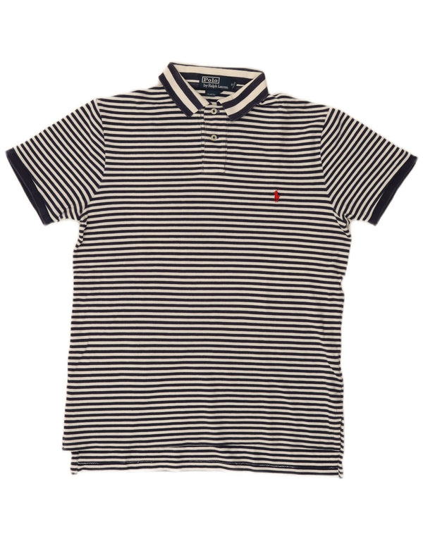 Polo Ralph Lauren Herren-Hemd mit individueller Passform, mittelmarineblau, gestreift, Baumwolle