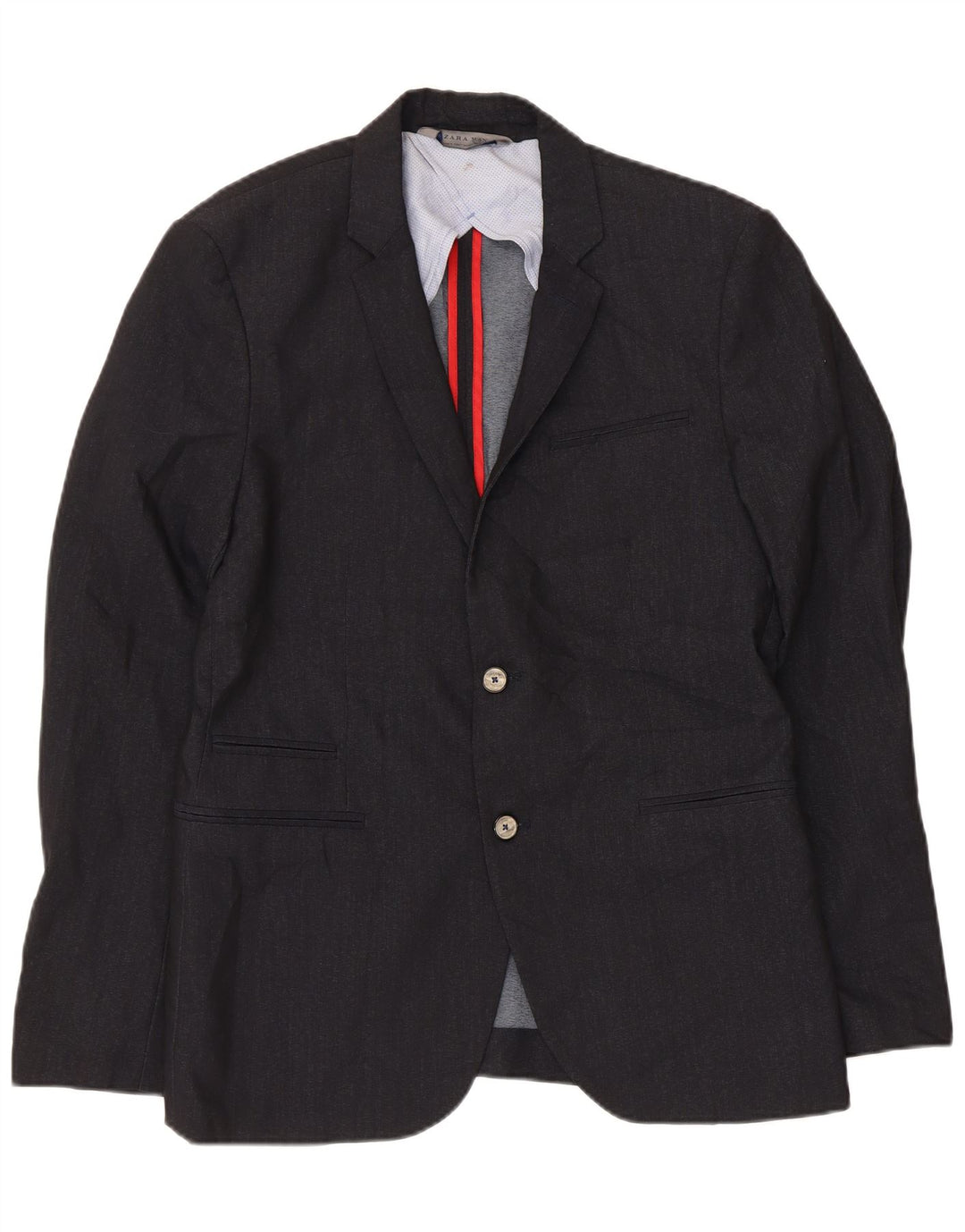 Zara Herren-Blazerjacke mit 2 Knöpfen, EU 50, mittelmarineblau, Polyester
