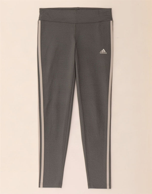 Adidas Damen Climalite Leggings UK 8/10 Small Grau Polyester