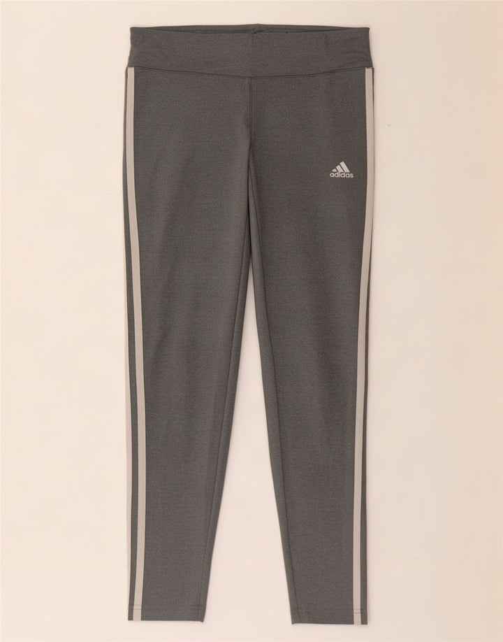 Adidas Damen Climalite Leggings UK 8/10 Small Grau Polyester