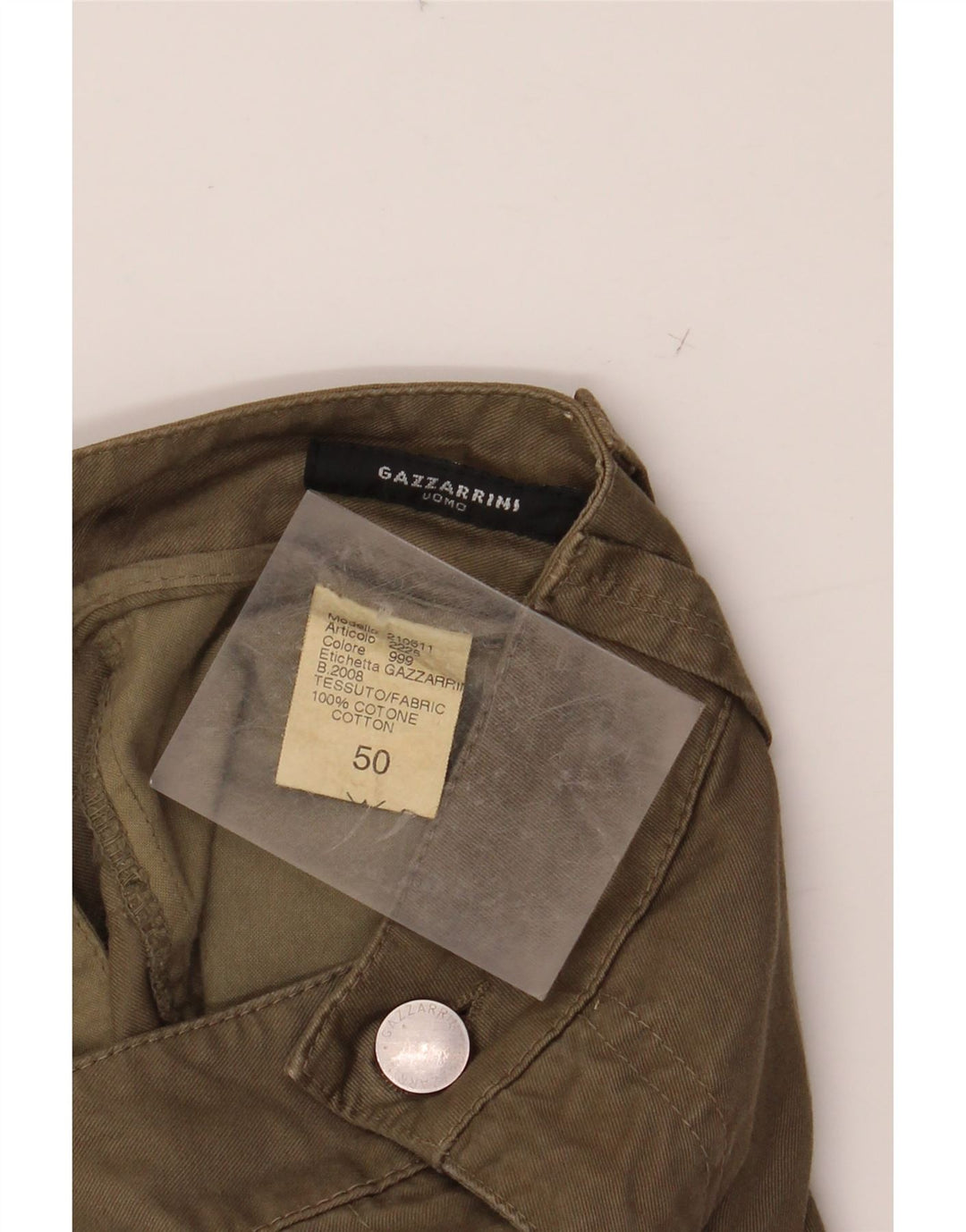 GAZZARRINI Herren Cargo-Bermudashorts IT 50 Large W38 Khaki Baumwolle