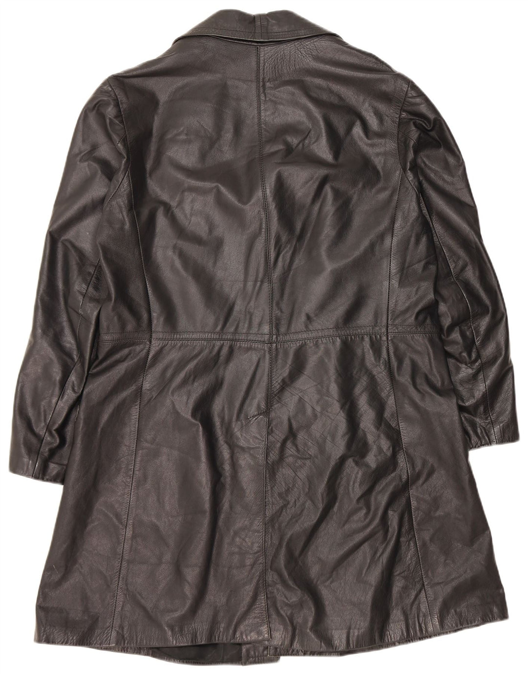 Vintage Herren Ledermantel UK 40 Großes schwarzes Leder