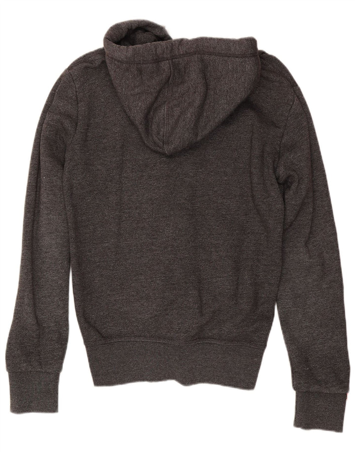 Superdry Herren-Kapuzenpullover mit Reißverschluss, Größe S, graue Baumwolle