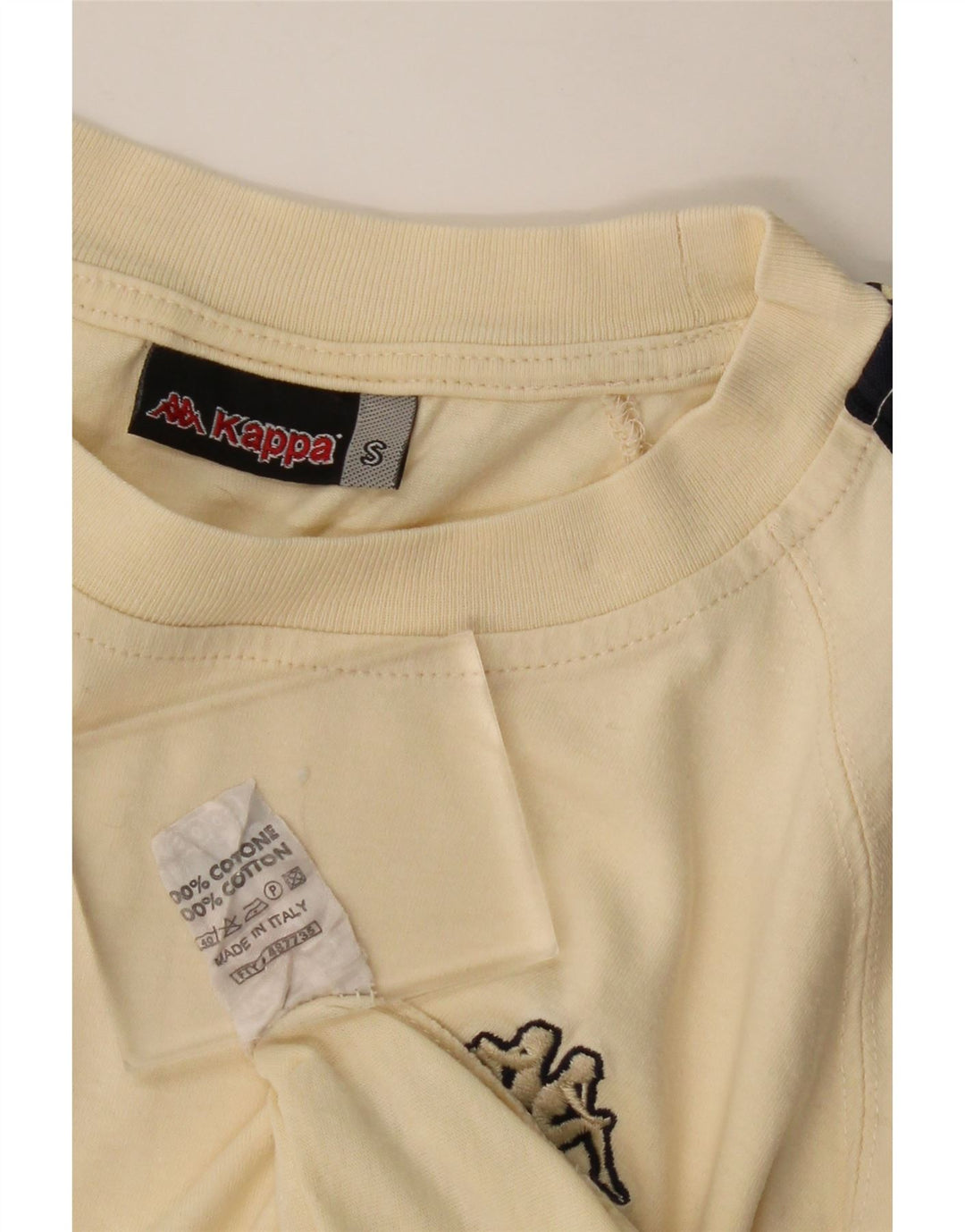 KAPPA Herren-T-Shirt mit Grafik, Größe S, Beige, Colourblock-Baumwolle