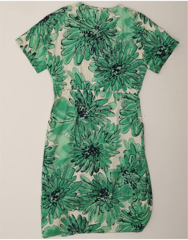 INCOM Womens Sheath Dress IT 44 Medium Green Floral Vintage Incom and Second-Hand Incom from Messina Hembry 