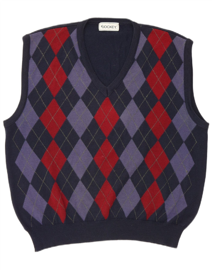 Jockey Herren-Tanktop, groß, Marineblau, Argyle/Diamant