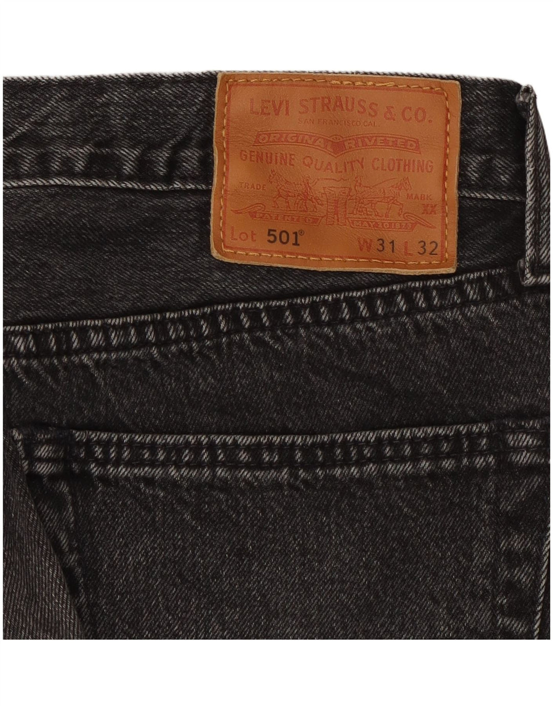 Levi's Herren 501 Straight Jeans W31 L29 schwarze Baumwolle