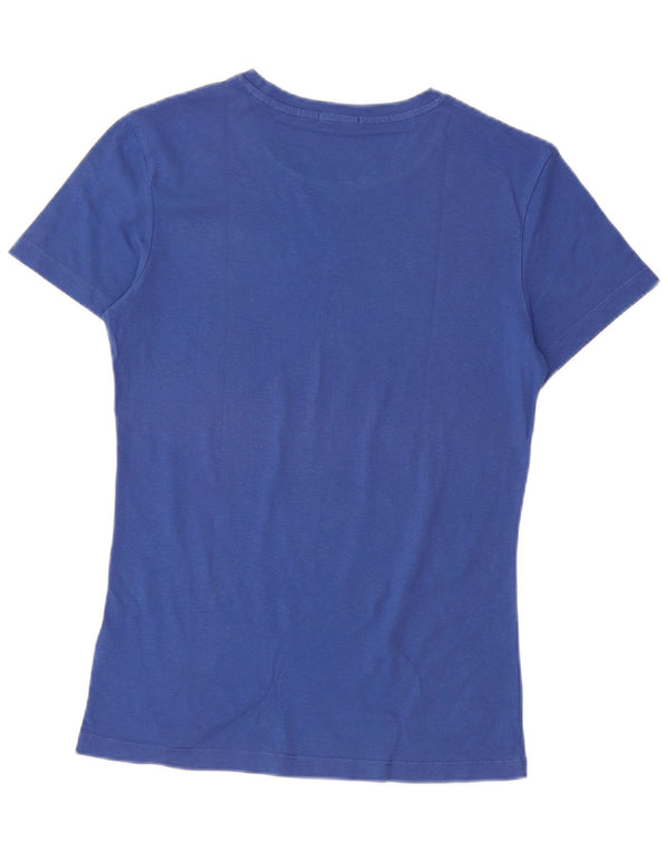 CALVIN KLEIN JEANS Damen Grafik T-Shirt Top UK 12 Mittelblaue Baumwolle