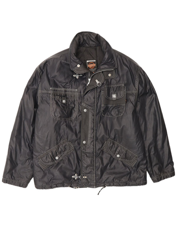 Wampum Herren-Utility-Jacke mit Kapuze, UK 42 XL, schwarzes Nylon