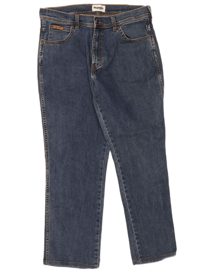Wrangler Herren Texas Straight Jeans W34 L27 Blaue Baumwolle