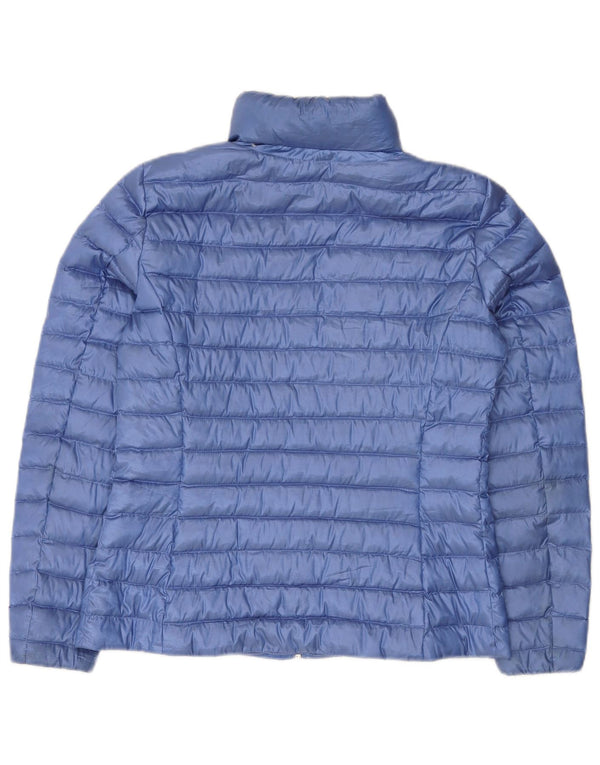 Massimo Dutti Damen Wattierte Jacke UK 12 Mittelblaues Polyester