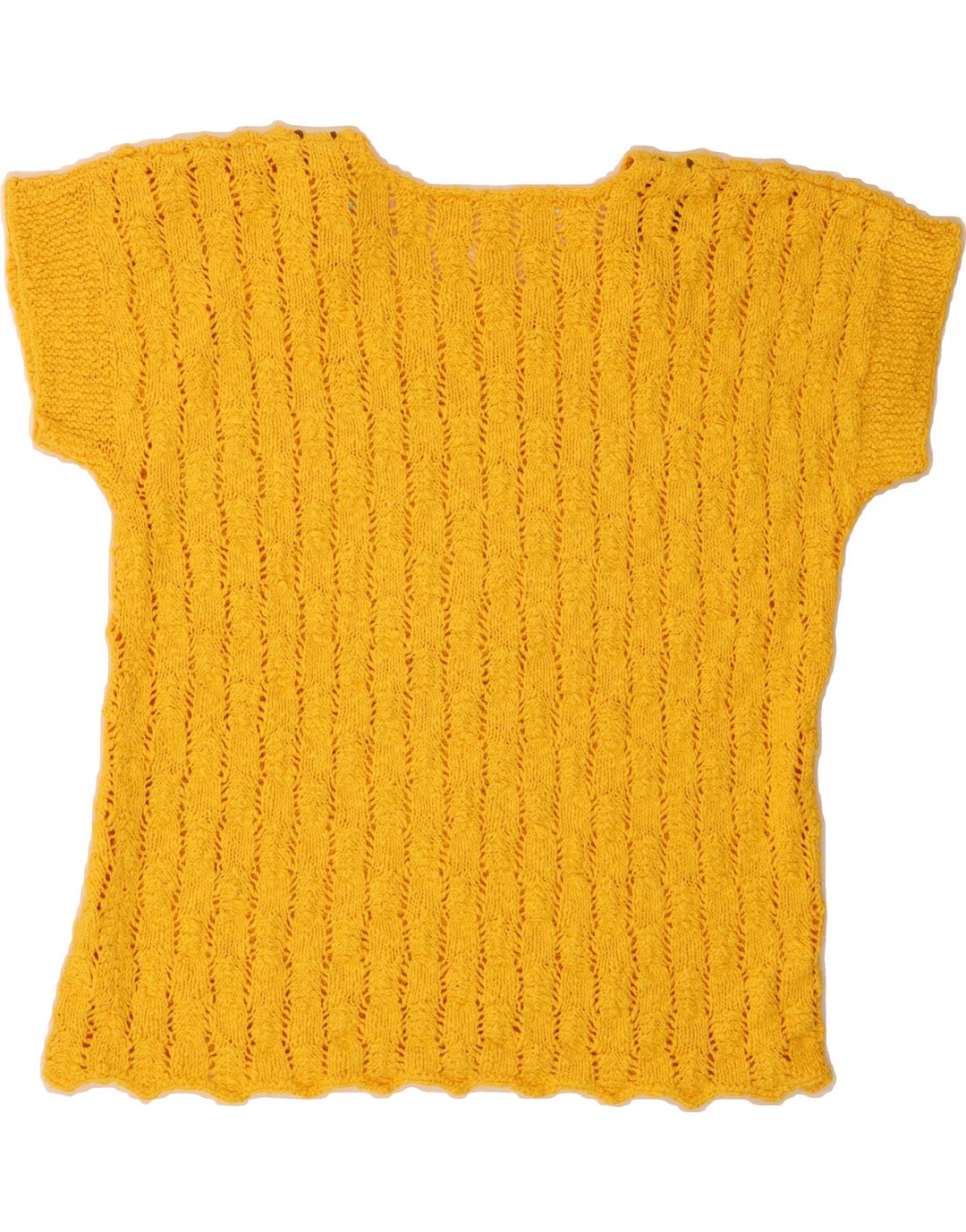 VINTAGE Womens Knit Blouse Top UK 18 XL Yellow Vintage Vintage and Second-Hand Vintage from Messina Hembry 