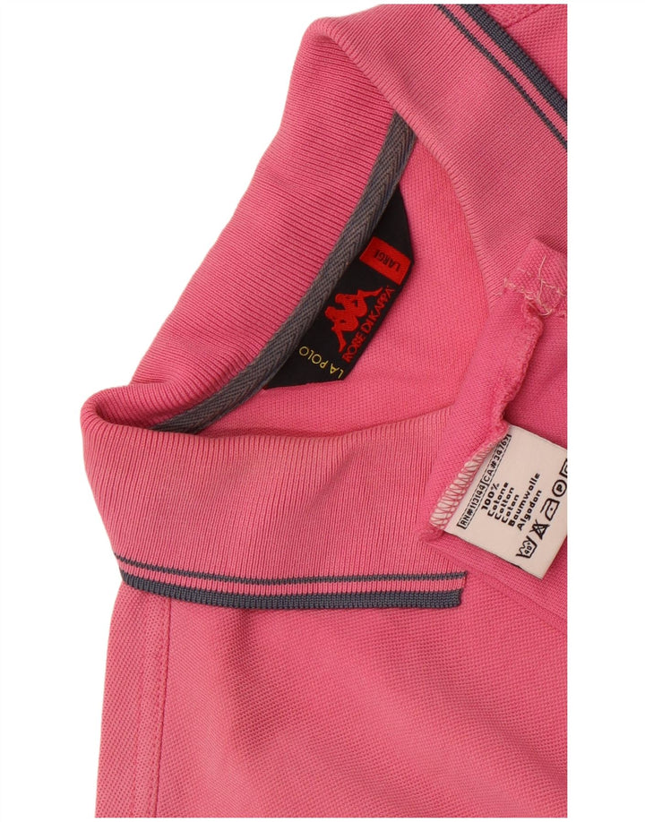 Kappa Herren-Poloshirt, groß, rosa Baumwolle