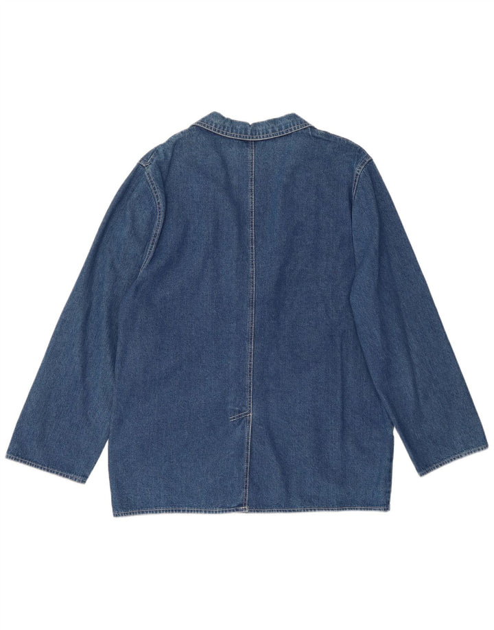 DOLCE VITA Damen 2-Knopf-Denim-Blazer-Jacke, UK 14, große blaue Baumwolle
