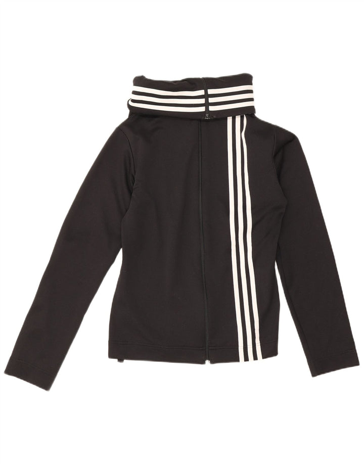 Adidas Damen Trainingsanzug Top Jacke UK 14 Medium Schwarz Polyester