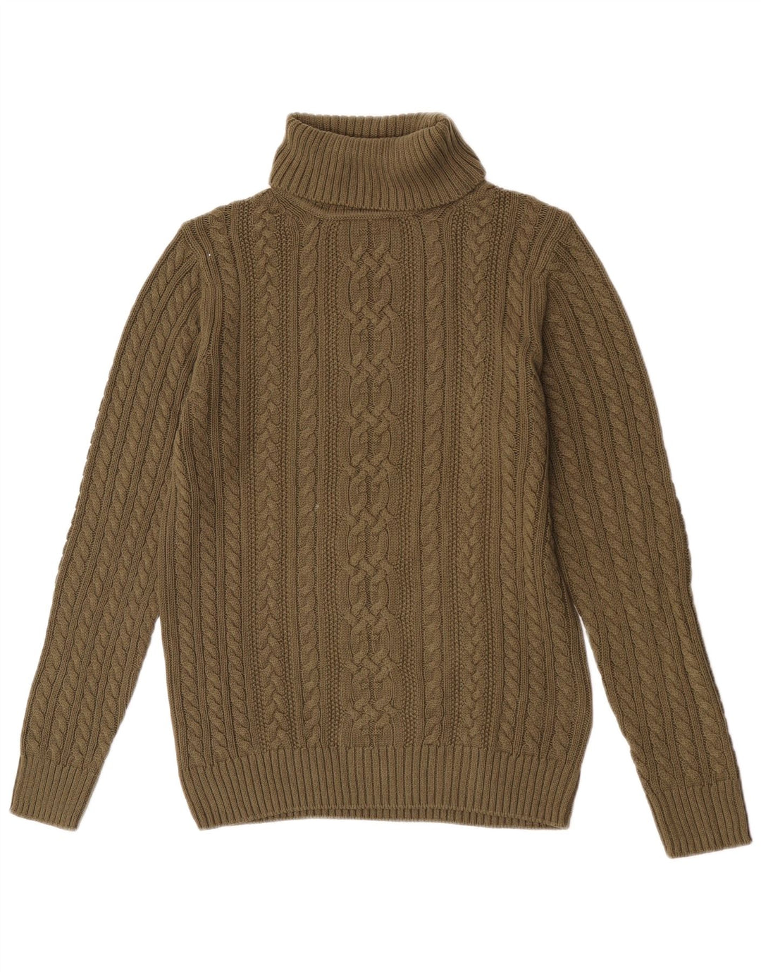 Vintage Herren Rollkragenpullover aus mittelgrüner Baumwolle