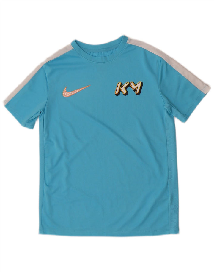 Nike Grafik-T-Shirt für Jungen, 12–13 Jahre, groß, blaues Farbblock-Polyester