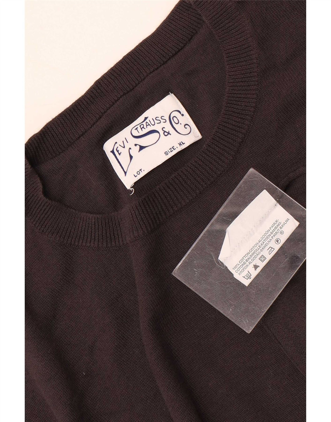 Levi's Herren-Pullover mit Rundhalsausschnitt, XL, braune Baumwolle