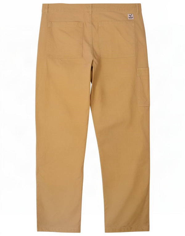 Zara Mens Straight Cargo Trousers EU 44 Large W34 L30 Yellow Cotton