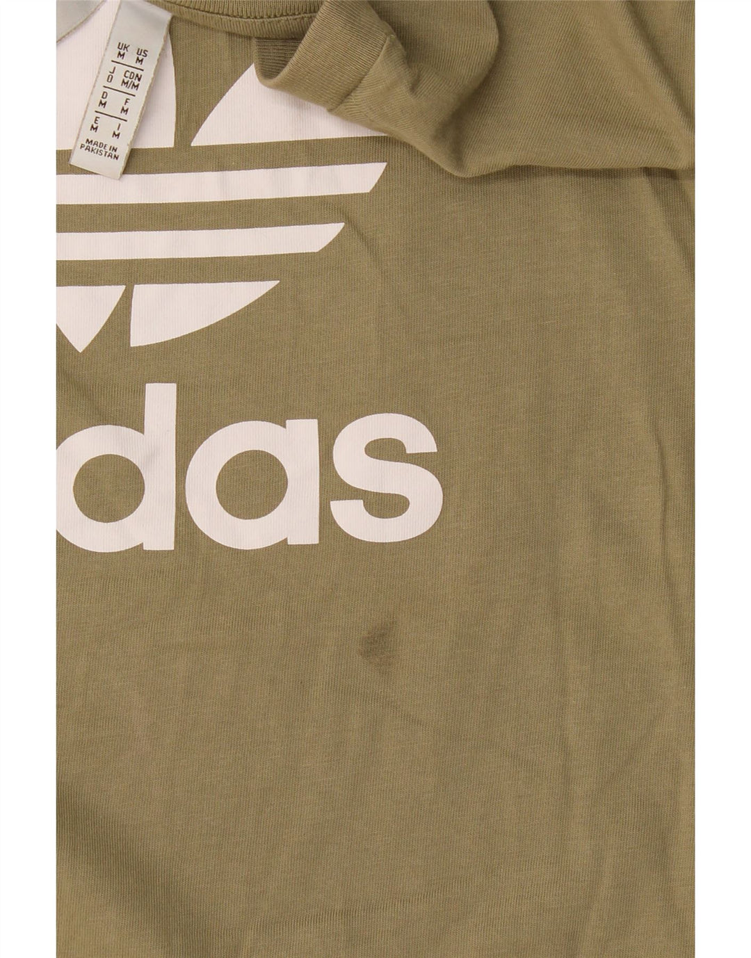 Adidas Herren Grafik-T-Shirt-Oberteil aus mittlerer Khaki-Baumwolle
