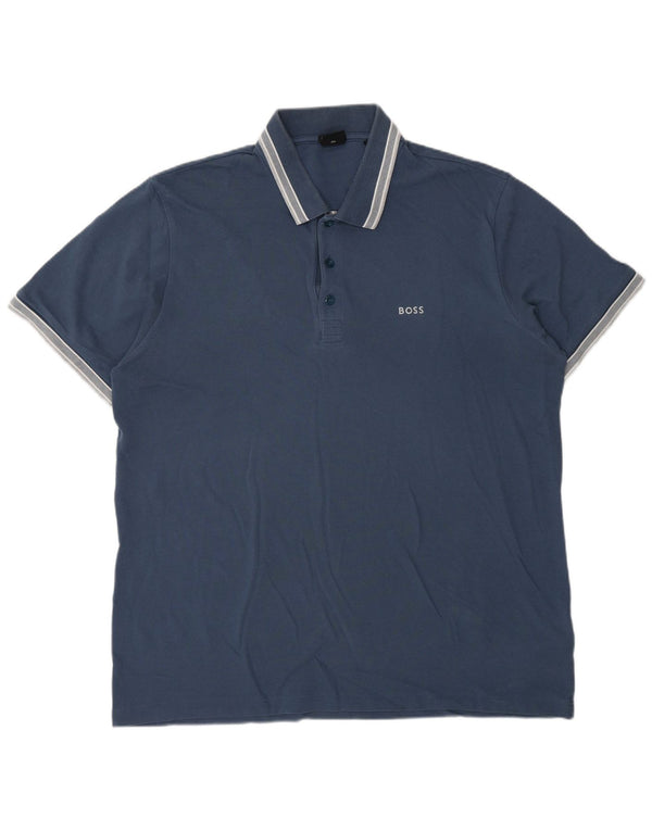 Hugo Boss Herren-Poloshirt mit normaler Passform, 3XL, Marineblau, Baumwolle