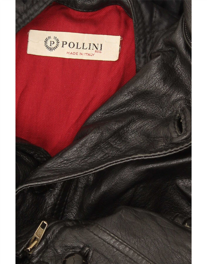 Pollini Herren Lederjacke UK 40 Large Schwarz