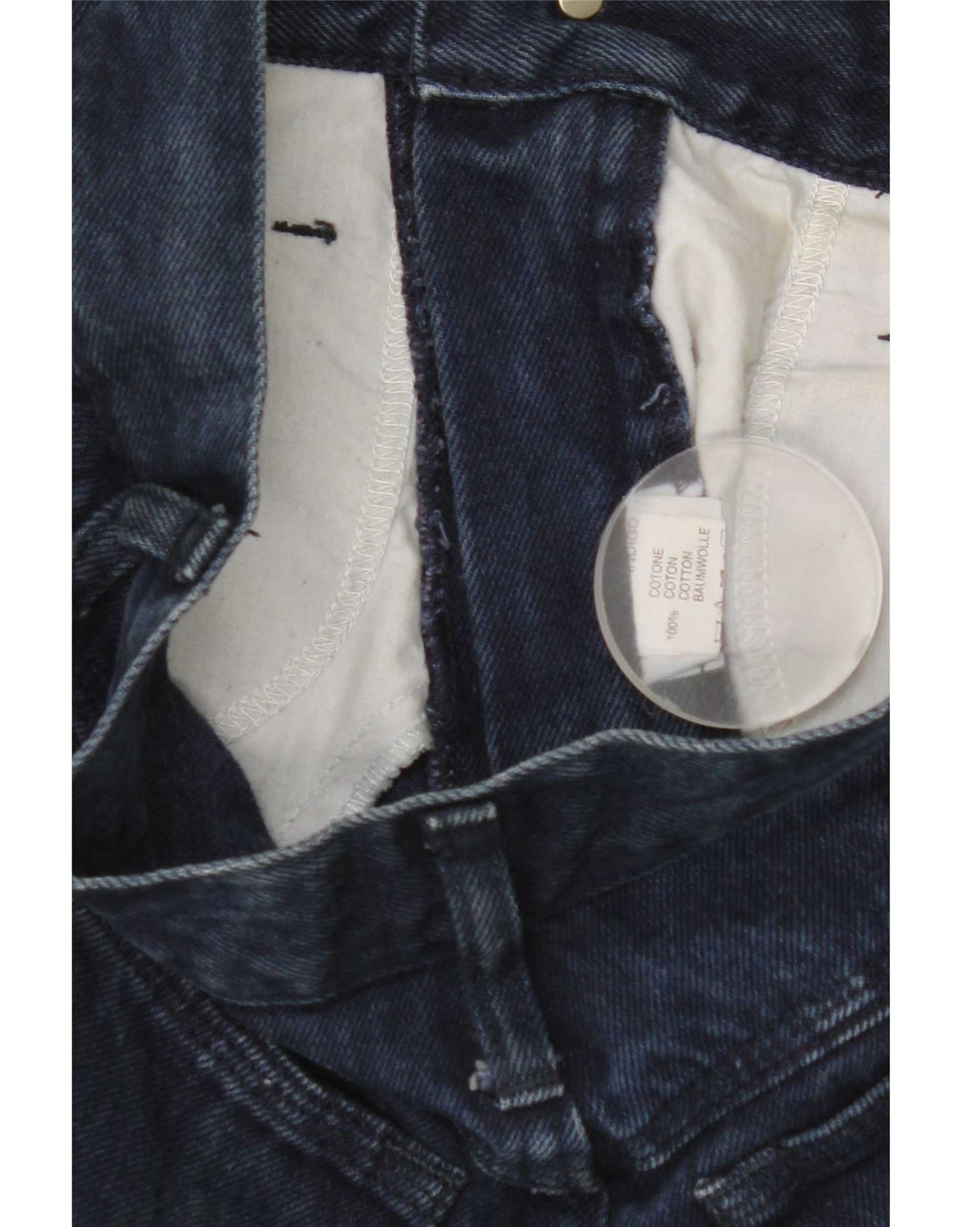 Roccobarocco Damen Crop Straight Jeans IT 42 Medium W28 L25 Marineblau