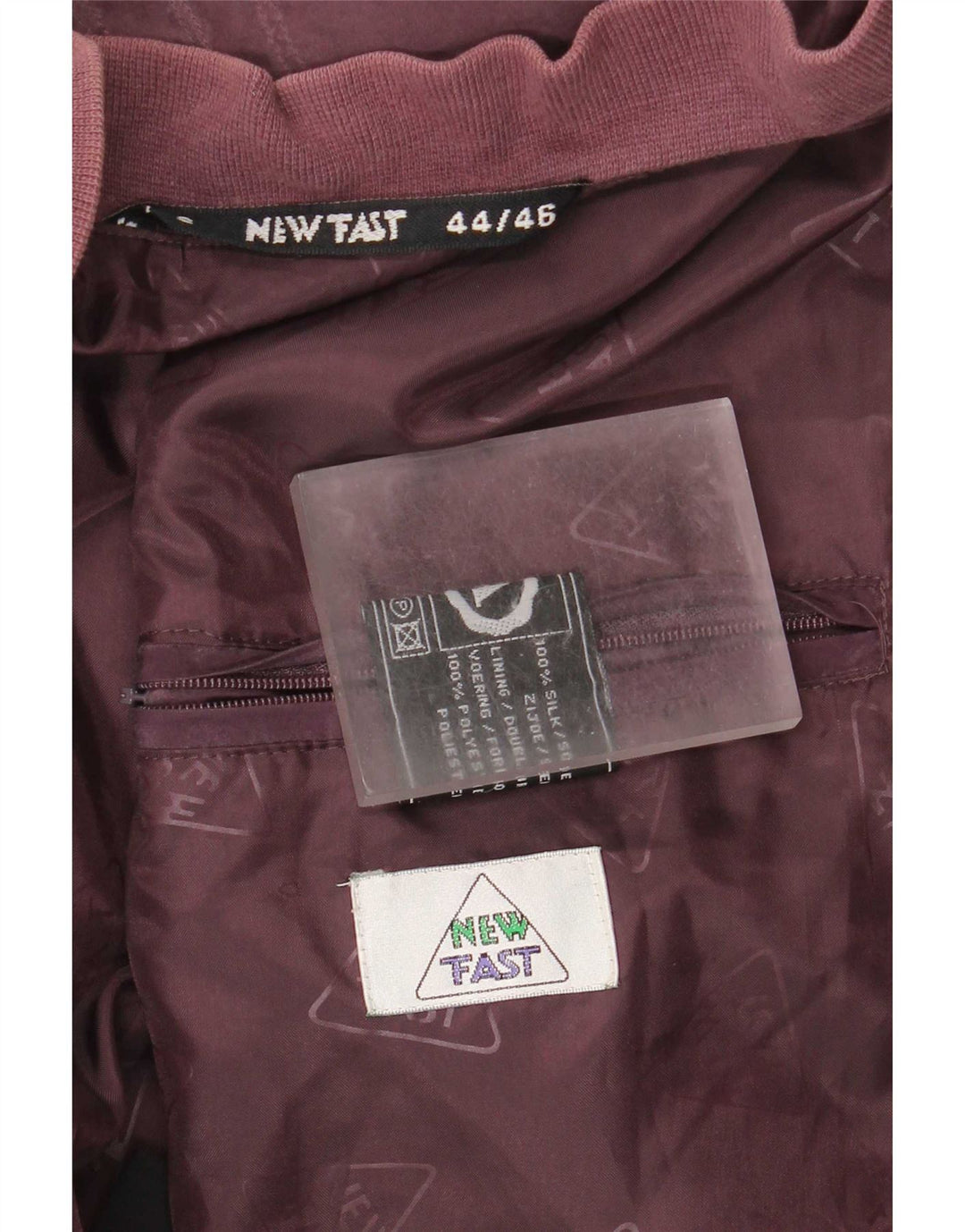 C&A Herren New Fast Bomberjacke EU 44 2XL Burgunderrote Seide