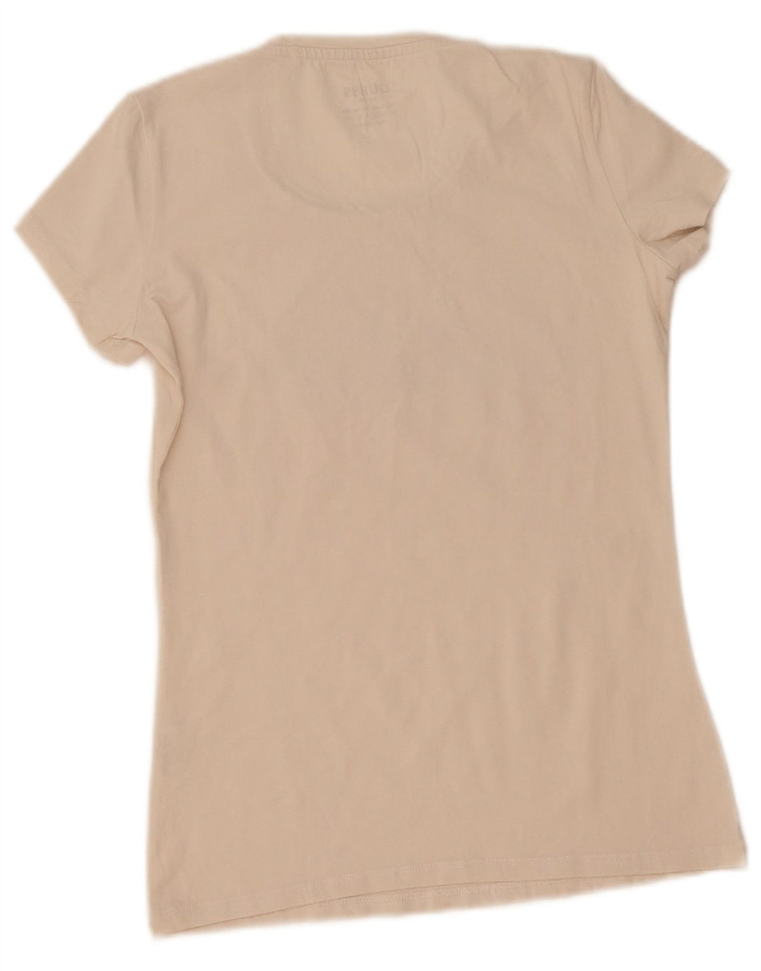 Guess Grafik-T-Shirt-Oberteil für Damen, UK 12, mittelweiße Baumwolle