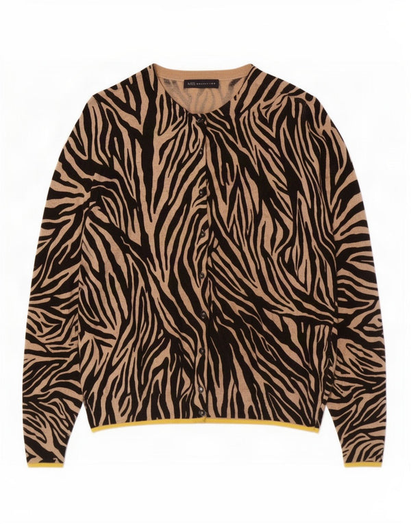 Marks & Spencer Damen-Cardigan-Pullover UK 12 Medium Beige Animal Print