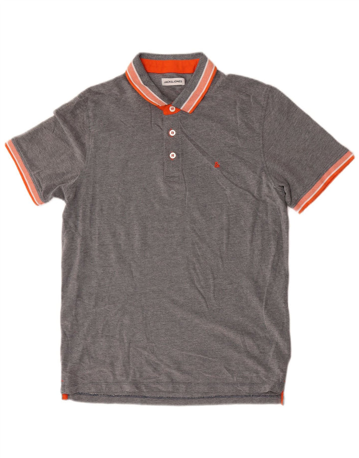 Jack & Jones Herren-Poloshirt, große graue Baumwolle