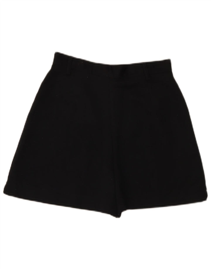 Vintage Damen High Waist Casual Shorts Klein W26 Schwarz Polyester