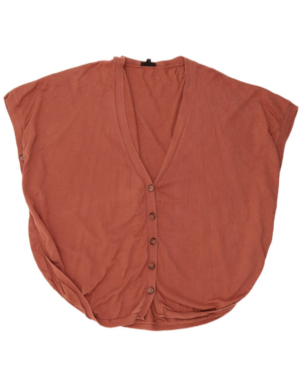 Topshop Damen Poncho-Cardigan, ärmellos, Gr. 40, Größe L, Braun, Baumwolle