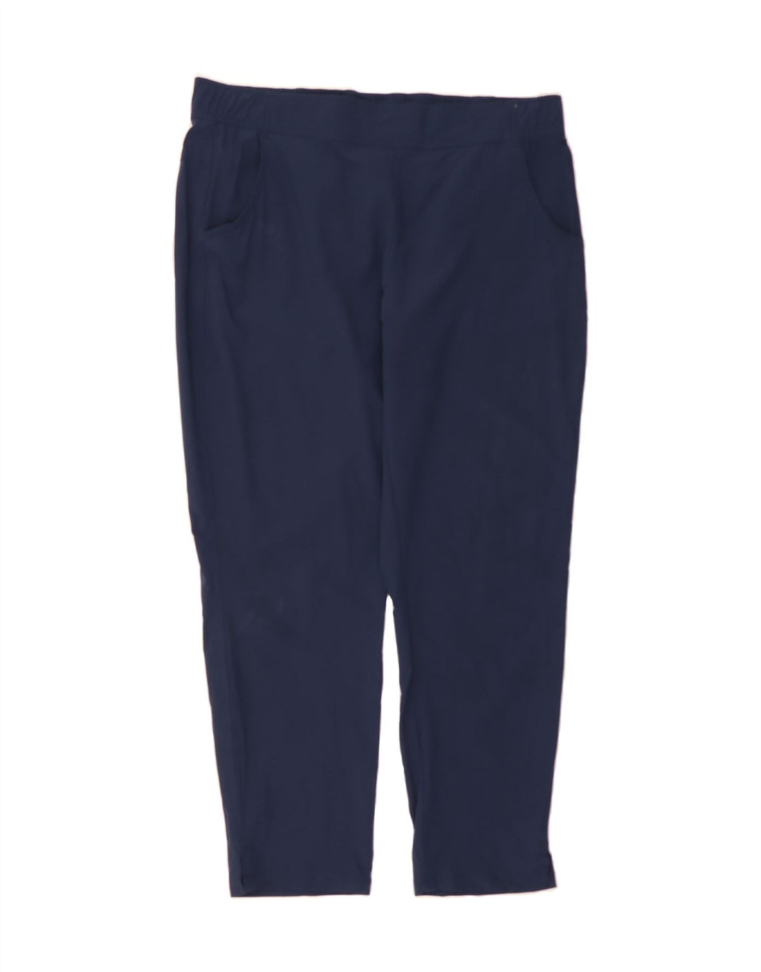 EDDIE BAUER Womens Slim Chino Trousers Large W34 L29 Navy Blue Polyester Vintage Eddie Bauer and Second-Hand Eddie Bauer from Messina Hembry 
