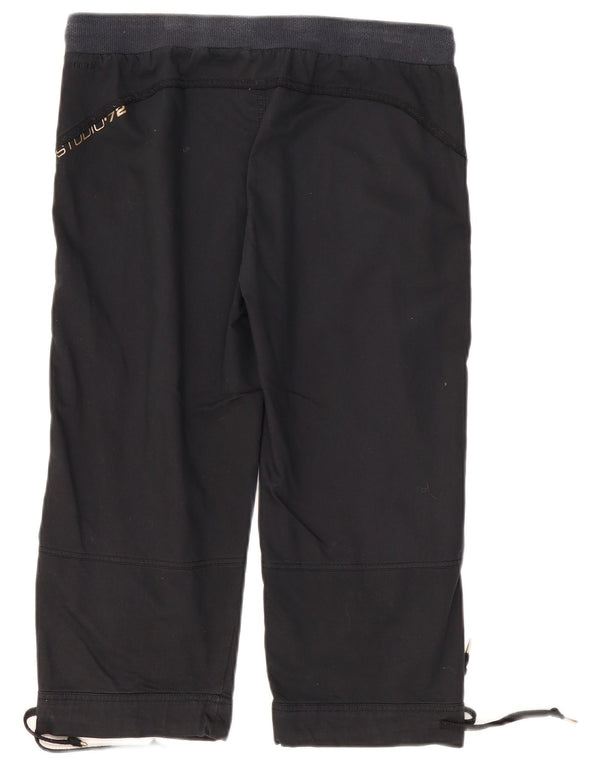 NIKE Damen Caprihose UK 12 Medium W32 L20 Schwarze Baumwolle