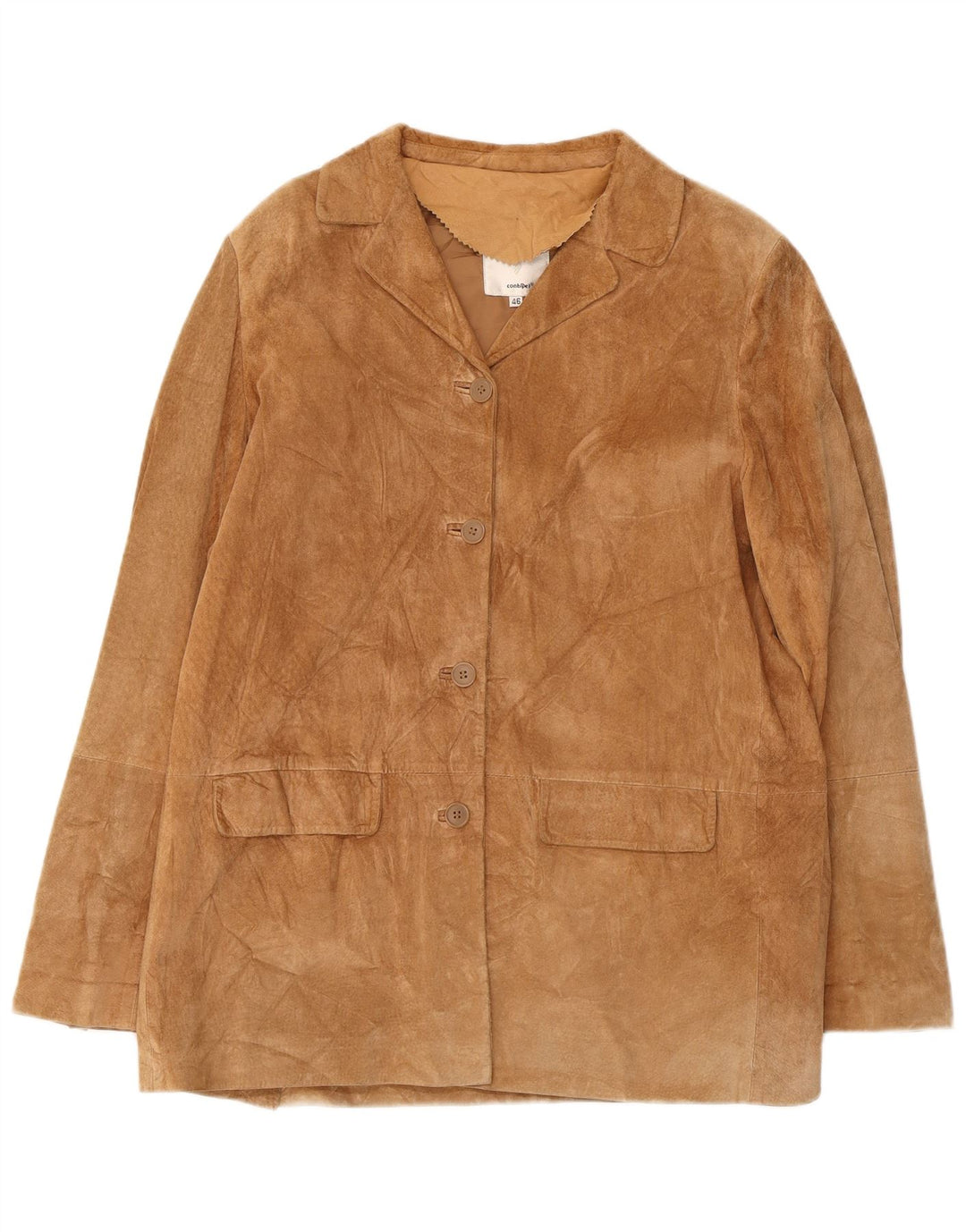 Conbipel Damen Free Heron 4-Knopf-Wildleder-Blazerjacke IT 46 Large Beige