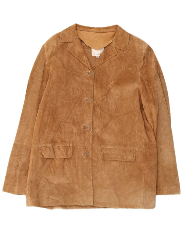 Conbipel Damen Free Heron 4-Knopf-Wildleder-Blazerjacke IT 46 Large Beige