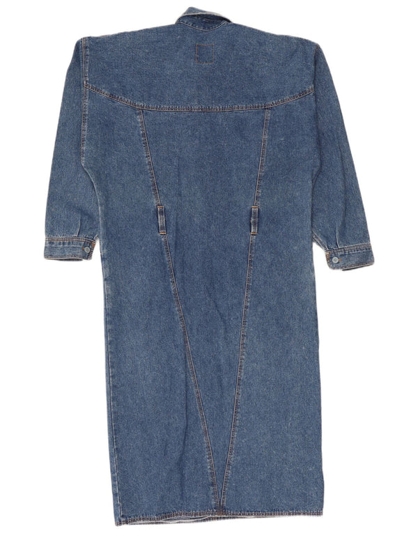 Vintage Damen Loose Fit Jeanskleid UK 16 Large Blau