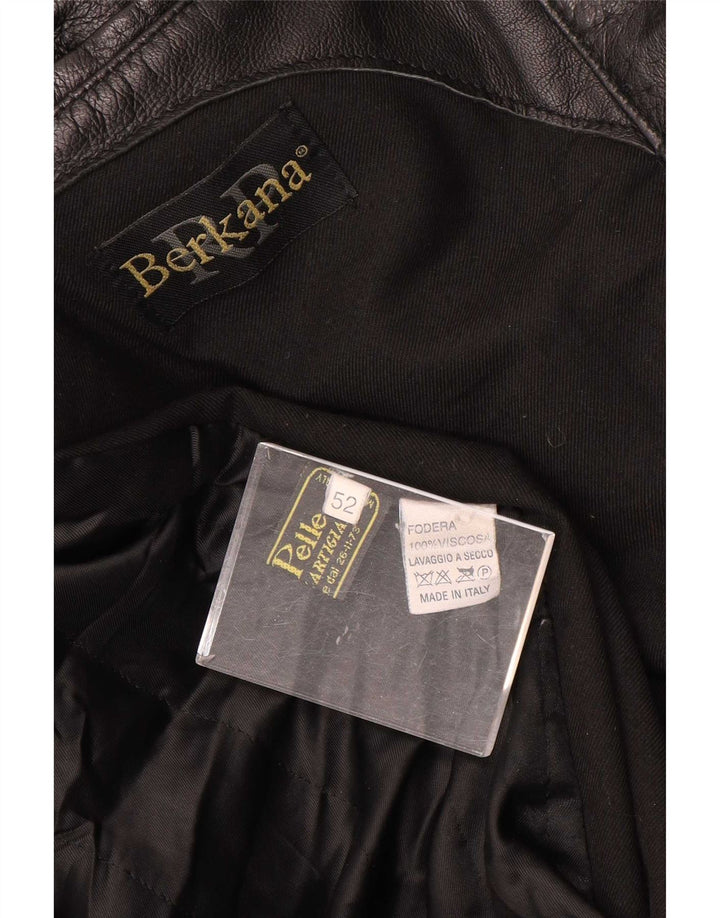 Berkana Herren Ledermantel IT 52 XL Schwarz