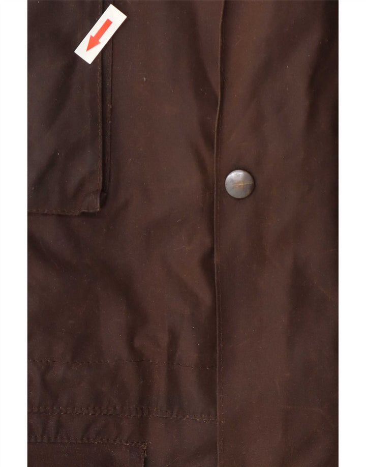 Vintage Herrenjacke aus gewachster Baumwolle UK 38 Mittelbraun