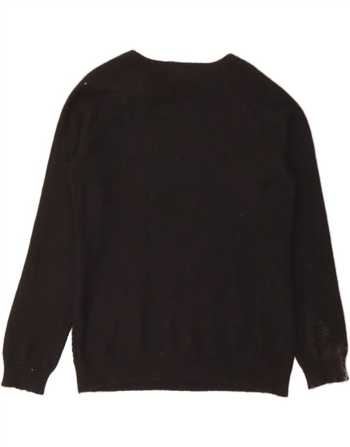BENETTON Womens Boat Neck Jumper Sweater UK 14 Medium Black Vintage Benetton and Second-Hand Benetton from Messina Hembry 