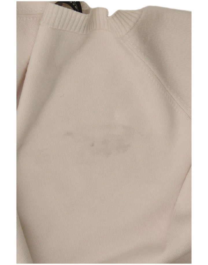 Max Mara Damen-Pullover mit Rundhalsausschnitt, Gr. 14, Mittel, gebrochenes Weiß